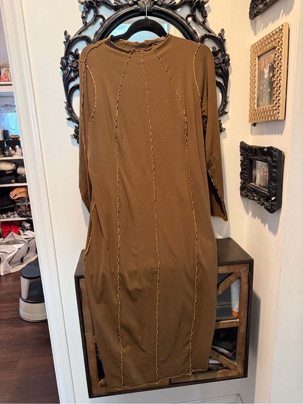 Good American Long Sleeve Lettuce Hem Maxi Dress XL